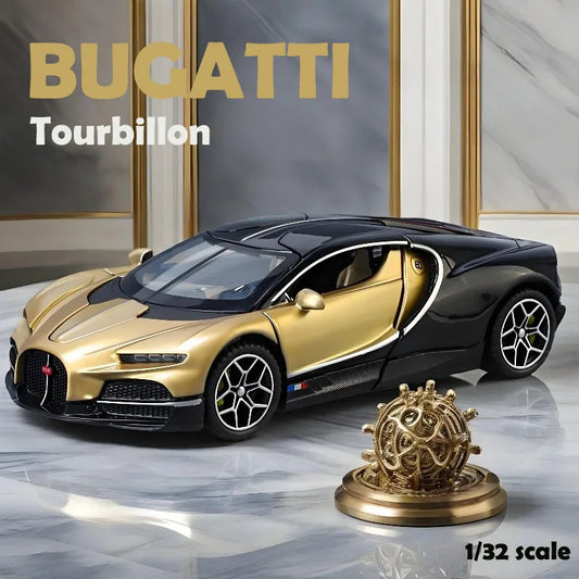 Simulation 1/32 Bugatti Tourbillon Alloy Sports Car Model Diecast Metal Miniature Voiture Children Boy Toy Vehicle Birthday Gift