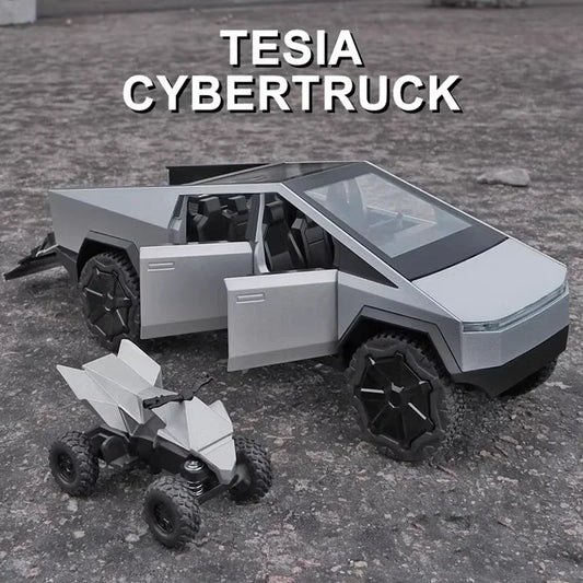 1/32 Teslas Cybertruck Pickup Alloy Car Model Diecast Metal Off-road Vehicles Truck