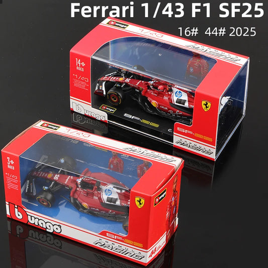 Bburago 1:43 2025 Ferrari SF25 F1 Racing Formula Car #16 Leclerc #44 Hamilton Static Simulation Diecast Alloy Auto Model