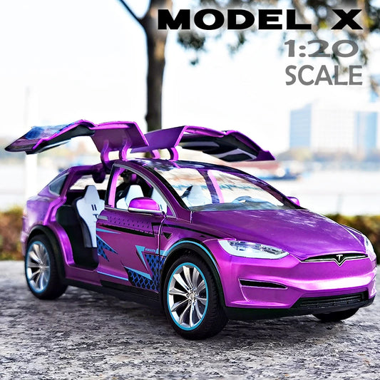 1:20 Tesla Model X Alloy Car Model Diecast Metal Toy Modified Vehicles Car Model