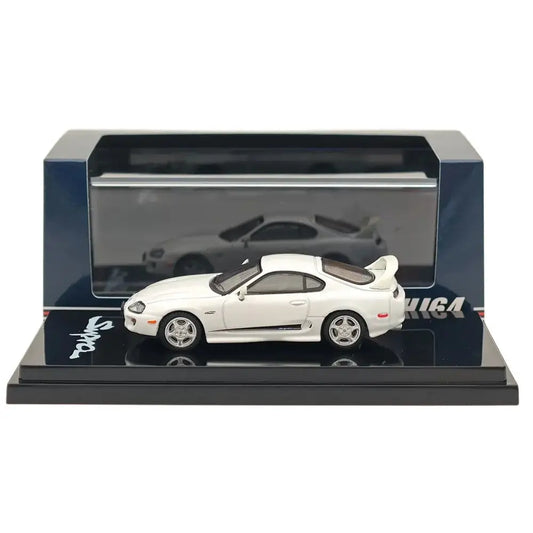 1/64 Hobby Japan For SUPRA RZ JZA80 GENUINE CUSTOMIZED VER with ActiveSpoiler White HJ643042W Diecast Models Car Collection Toys