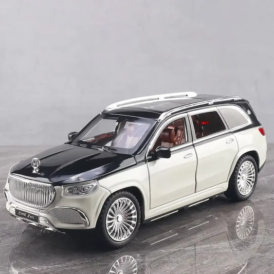 1:24 Scale GLS600 Car Toy Model Alloy Diecast Sound Light Simulation Scale Doors Opened Vehicle Models Toys for Kids Souvenirs