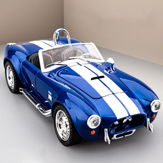 1:24 1965 Shelby Cobra Convertible Roadster Model Simulation Sound Light Pulling Tire Shock Absorbing Boys Birthday Gift