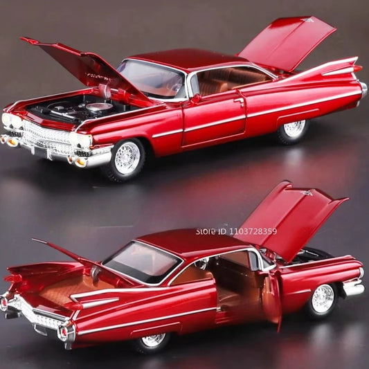 1:32 Eldorado Biarritz Charger 1970 Car Toy Models Alloy Diecast Vehicle Toys Sound Light Doors Opened Pull Back for Kid Gifts